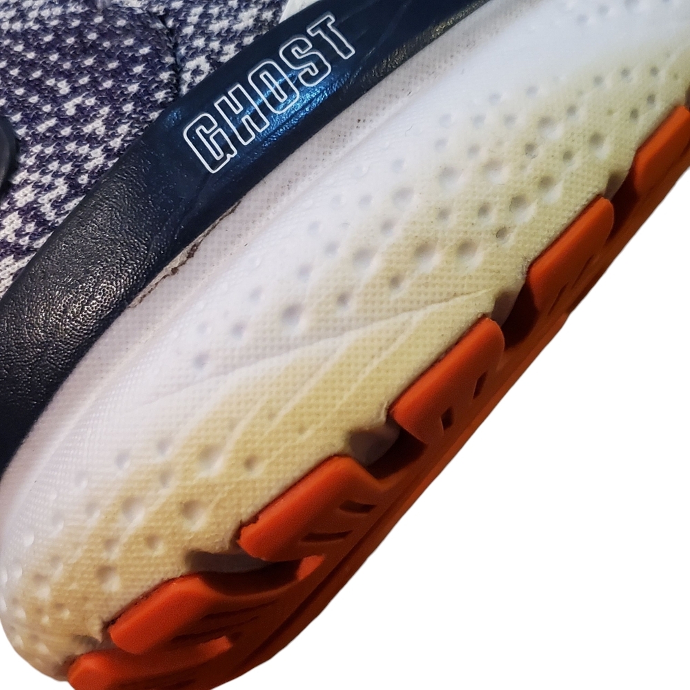 Brooks Ghost 16 Running Shoe White/ Peacoat/ Orange, Mens 12 MSRP $160 - Picture 10 of 16